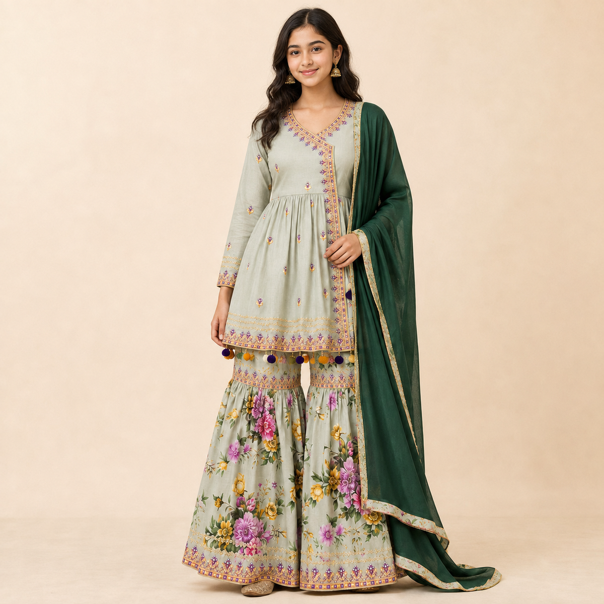 Meadow Bloom Cotton Sharara Set