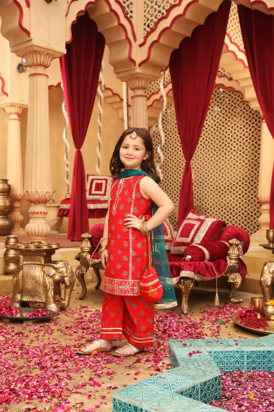 Red Gharara - Zaree Kids