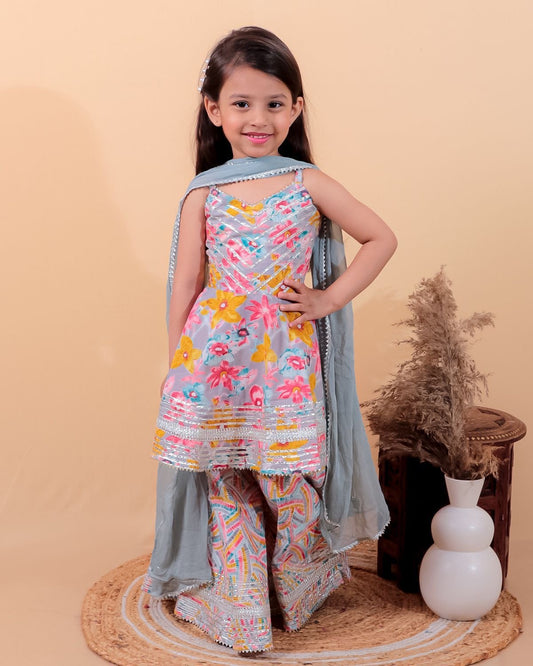 Sleeveless Sharara - Zaree Kids